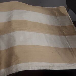 4 Majesty Cream/Beige 42W x 84L Dupioni Silk Striped Tailored Panels